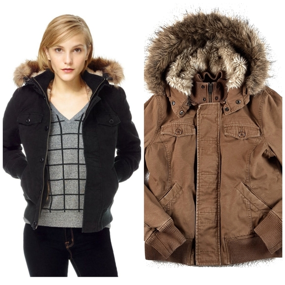 TNA Aritzia Maverick Jacket Camel Bomber Coat Med